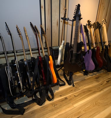 Guitar and Bass Collection at recording studio in Atlanta, GA
