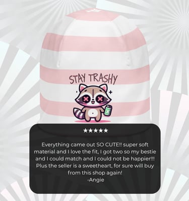 a cute little raccoon on a cute hat beanie