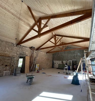 Plafond sur ossature bois