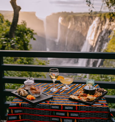 sundowner snacks at the Victoria Falls