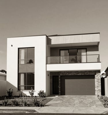 Close-up of a minimalist black and beige architectural detail.
