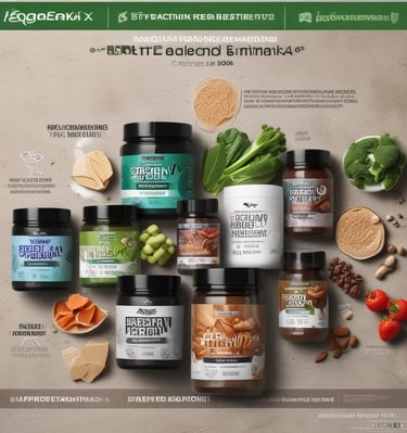 Isagenix energy drink cans arranged next to workout gear and a water bottle.