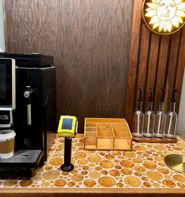a coffee maker with a coffee maker and a coffee maker