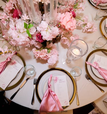 A table setup at a Luxelite Event