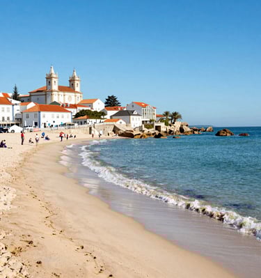 A tranquil beach with turquoise waters and a solitary hammock swaying gently.