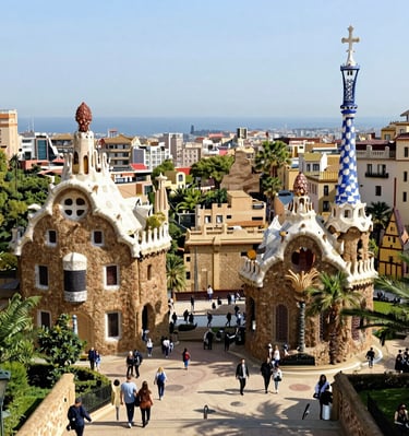A cozy resort poolside setting with palm trees and soft evening lighting.