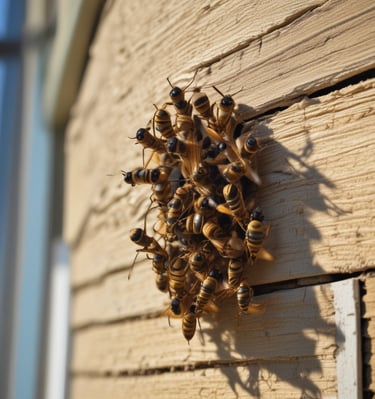 Completed bee hive secured in a wooden box ready to be moved to a protected location.