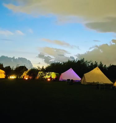 campsite by night let it glow