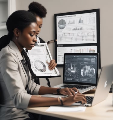 Desk with a tasteful 'boss' logo nameplate, neat paperwork, and stylish office tools.