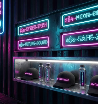 a$a‑branded merchandise and signage displayed outside the Top Hammer Safe Party Pod.