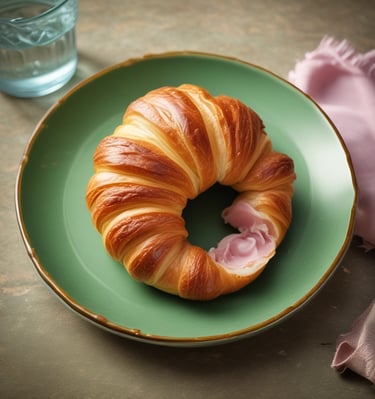Assortment of sweet pastries with cinnamon and sugar dusting on a ceramic plate