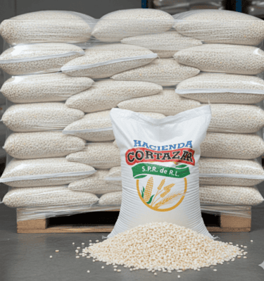 sacos de maiz blanco cribado de hacienda cortazar