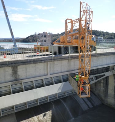 inspection detaillee periodique avec nacelle negative barrage de cadarache