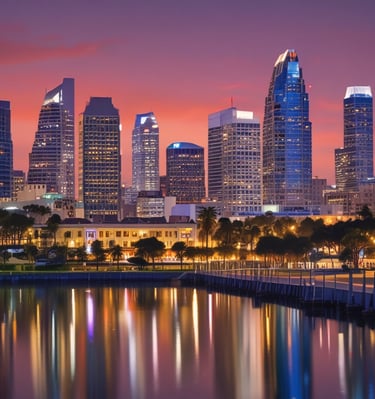 Beautiful Skyline of Downtown San Diego
