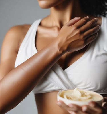 A before-and-after shot showing enhanced curl definition after using bleuphoria products.