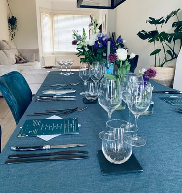 chef douglas private dinner catering dinner table