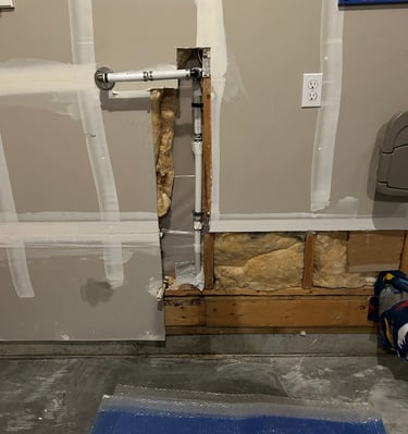 Fix a leak then repair dryall