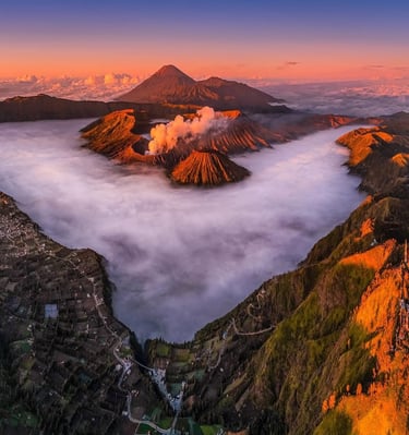 Mount Bromo in the east of Java island