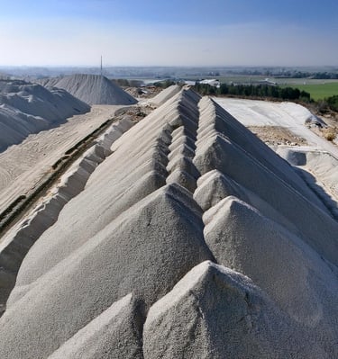 a large amount of graveled graveled road