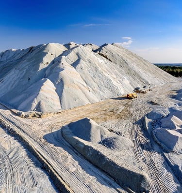 a large pile of construction sand  