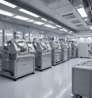 A close-up view of electronic components on a circuit board, including capacitors, inductors, and semiconductor chips. The components are densely packed, with visible QR codes on some of the parts. The circuit board is part of a larger electronic device with a metallic enclosure.