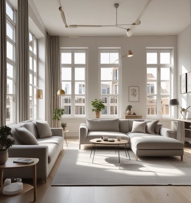 A person walks past a large advertising billboard for lifestyle serviced apartments. The billboard features text promoting one to three bedroom units with social facilities. In the background, a partially demolished or deteriorating building is visible. The scene is in black and white, adding a stark contrast to the modern advertisement and the old structure.