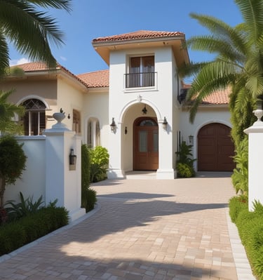 A black and white photograph captures an outdoor staircase leading up to a small landing area, where a person is leaning on the railing. A 'for rent' sign is visible on one of the building walls, along with various signs such as a no entry sign. The architecture features shuttered windows and an exterior air conditioning unit.
