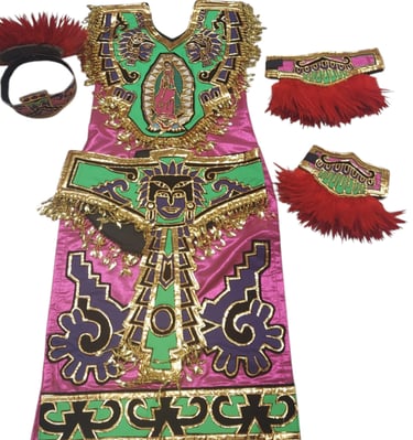Conchero Aztec Penacho and accessories custom handmade at Tradiciones Norma Phoenix AZ