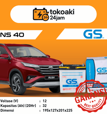 toko aki 24 jam surabaya | aki GS Gold Star NS 40 Toyota Rush