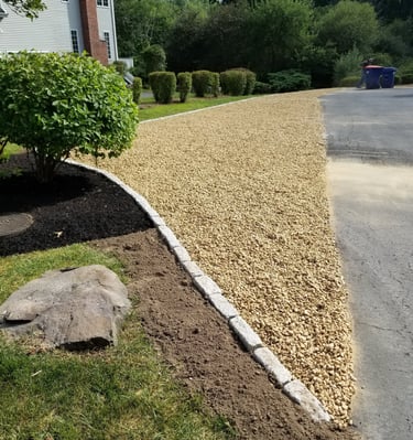 Cobblestone and River Stone for driveway