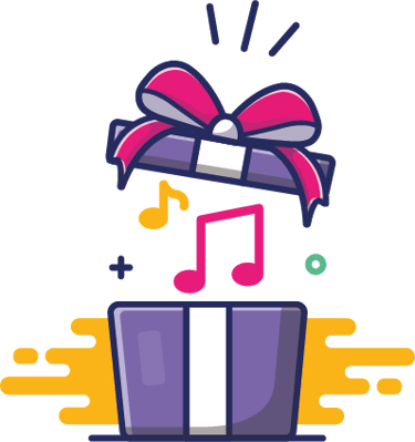 Musik als Geschenk verpackt