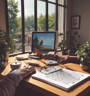 A motivational quote displayed over a scenic backdrop.
