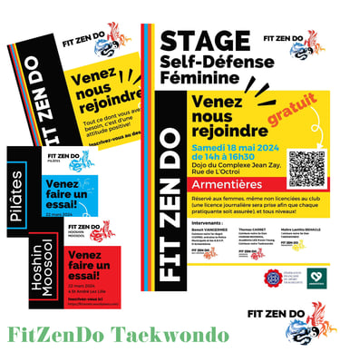 une affiche avec des postes pour les reseaux sociaux