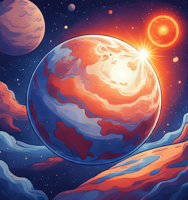 The undiscovered planets of  a nearby star system await the space exploration probe ‘Eternity'