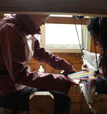weaving in a Tibetan village