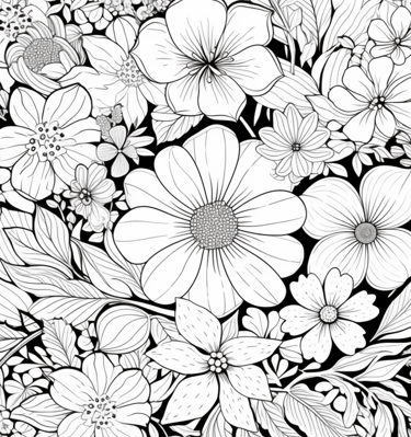 floral coloring page