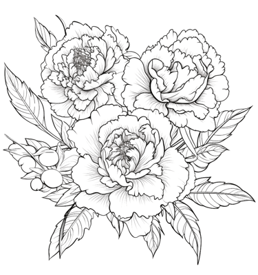 coloring page of flowers