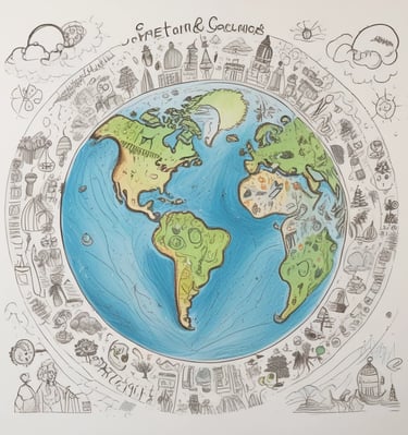 A protest sign with a drawing of Earth topped by factory smokestacks emitting smoke and flames, accompanied by the text 'SYSTEM CHANGE NOT CLIMATE CHANGE' in bold letters. The sign leans against a brick wall along with another partially visible sign.