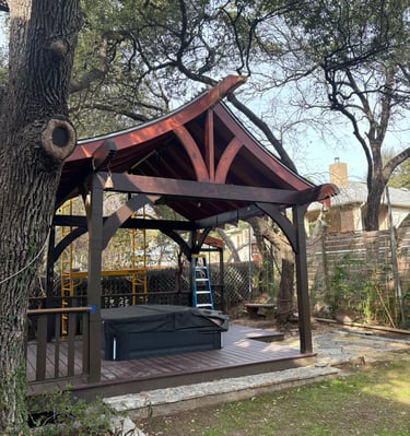 "Dragon" inspired tea-house incorporating pagoda design inspiration