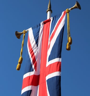 union flag on post