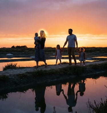 famille dans les marias salants de Guérande solidarité mucoviscidose