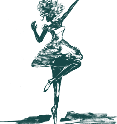 a woman in a dress , dancing