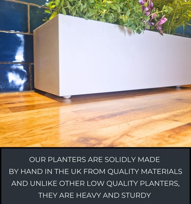 long plant pot tidy box for herb pots handmade to bespoke size