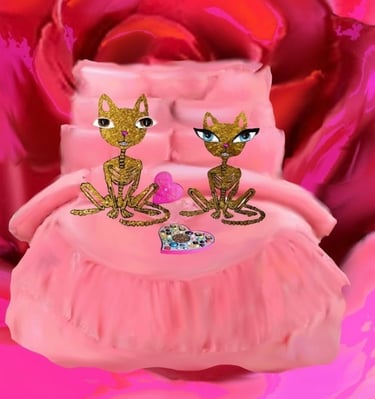 HAwa Cat Digital art cat art skeletons Eve hennessa