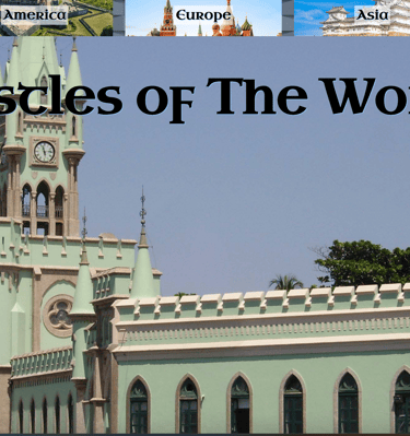 Website displaying various castles around the globe, titled "Castles of the world" 