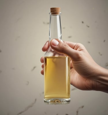 a hand holding a bottle of medicine