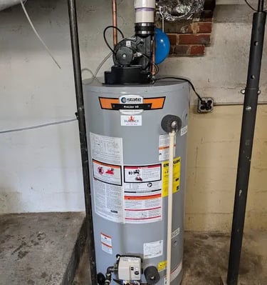 Energy-efficient gas water heater installed by WaterHeatersNearMe.pro in the City of Rockville MD