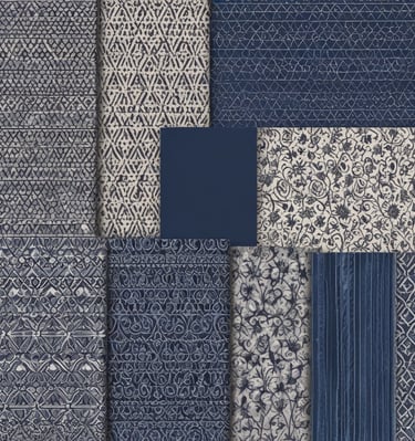 A vibrant textile factory showcasing various fabrics.