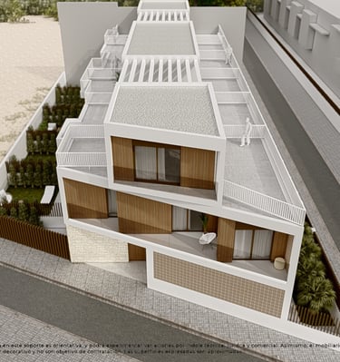 a model of a house with a train passing by