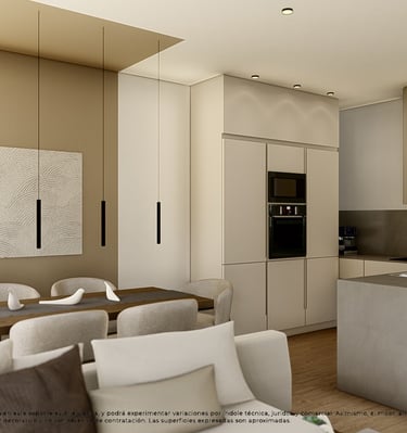 a kitchen with a table and chairs and a couch